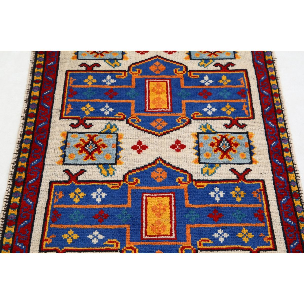 Revival 3x4 Handmade Double Knotted Washable Wool Rug - Colorful