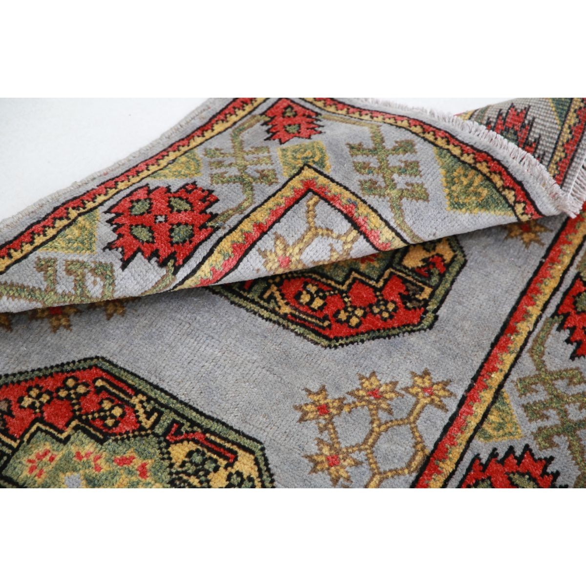 Revival 3x3 Handmade Double Knotted Washable Wool Rug - Colorful