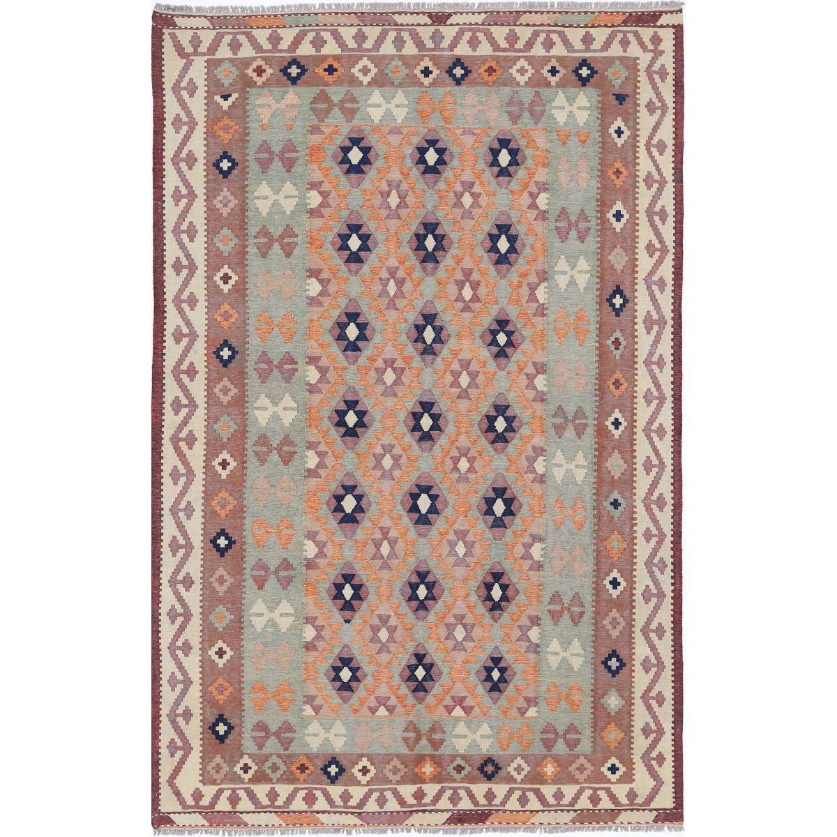 Kafkaas 7x10 Hand Woven Washable Wool Rug - Colorful