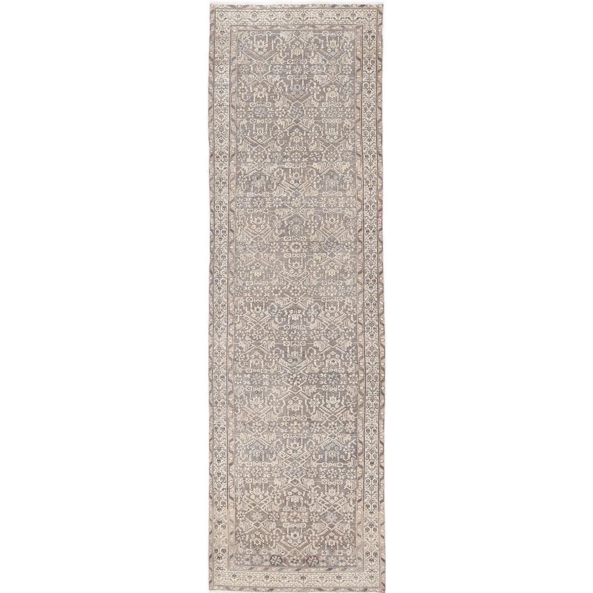 Vintage 3x13 Handmade Double Knotted Washable Wool Runner - Soft Hues