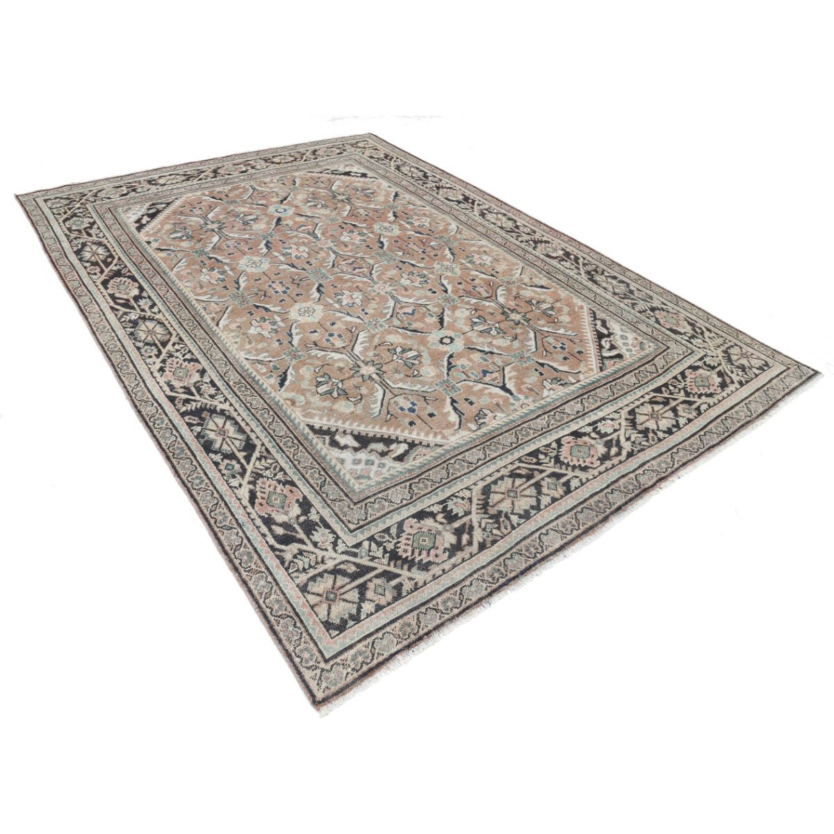 Vintage 8x11 Handmade Double Knotted Washable Wool Rug - Soft Hues