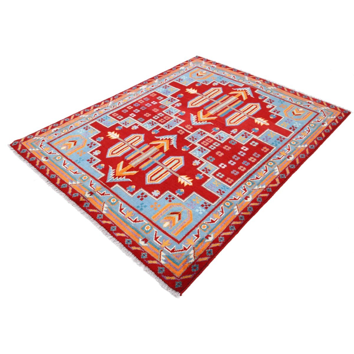 Revival 5x7 Handmade Double Knotted Washable Wool Rug - Colorful