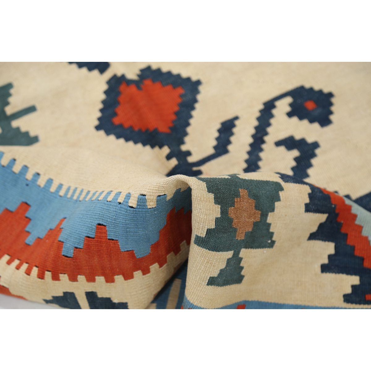 Kafkaas 5x7 Hand Woven Washable Wool Rug - Colorful