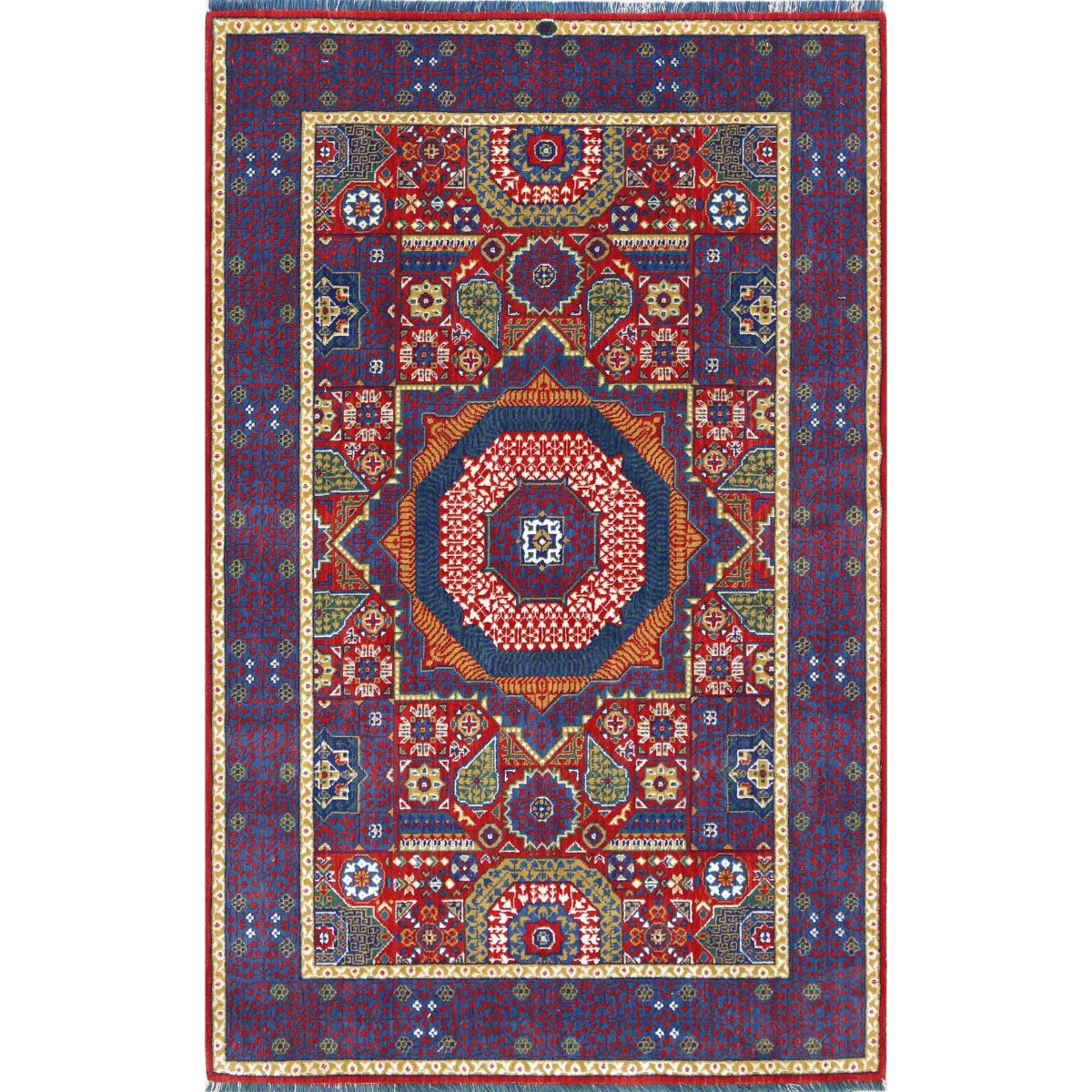 Gulshan-3'10" 4x6 Machine-Made Washable Wool Rug - Colorful