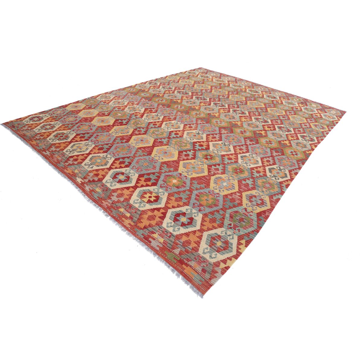 Maimana 10x13 Hand Woven Washable Wool Rug - Colorful