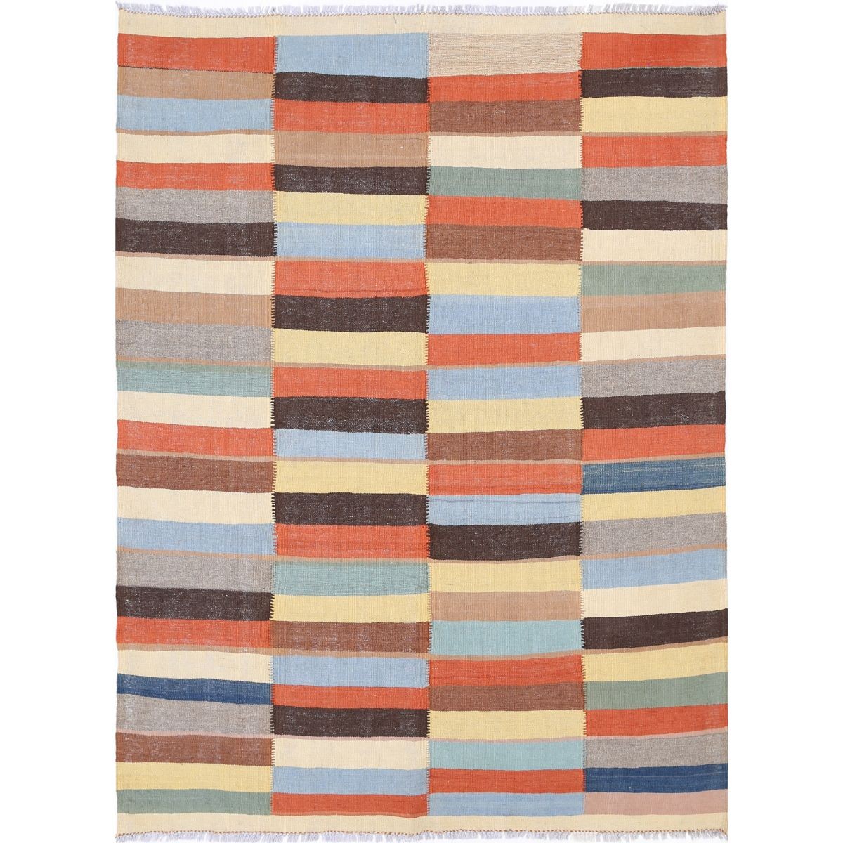 Kafkaas 5x7 Hand Woven Washable Wool Rug - Colorful