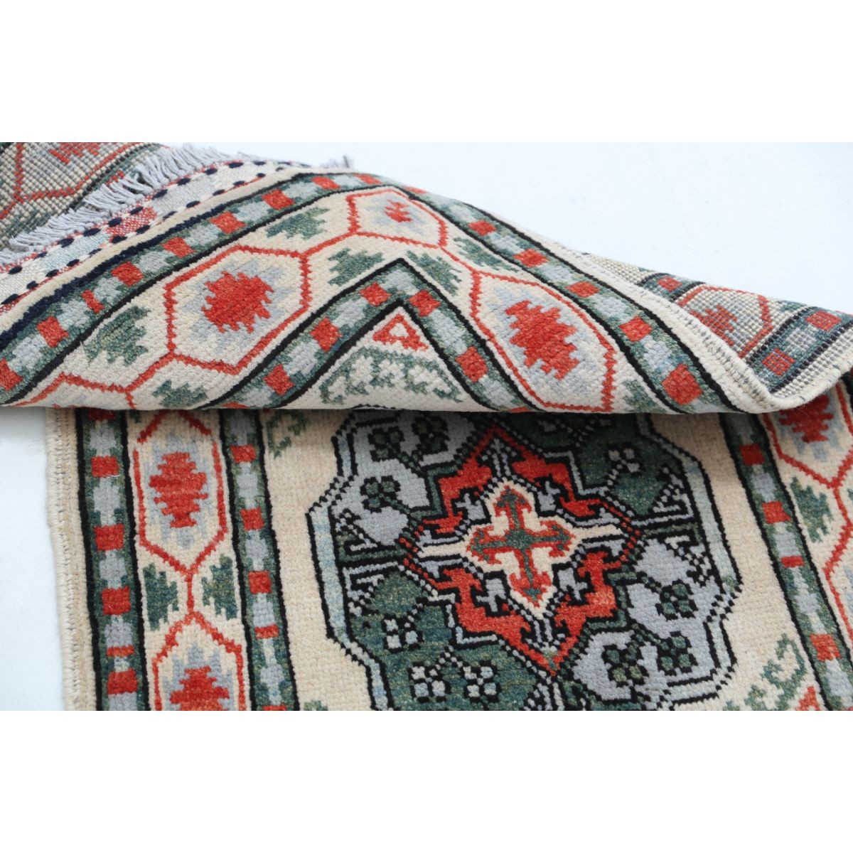 Revival 2x3 Handmade Double Knotted Washable Wool Rug - Colorful