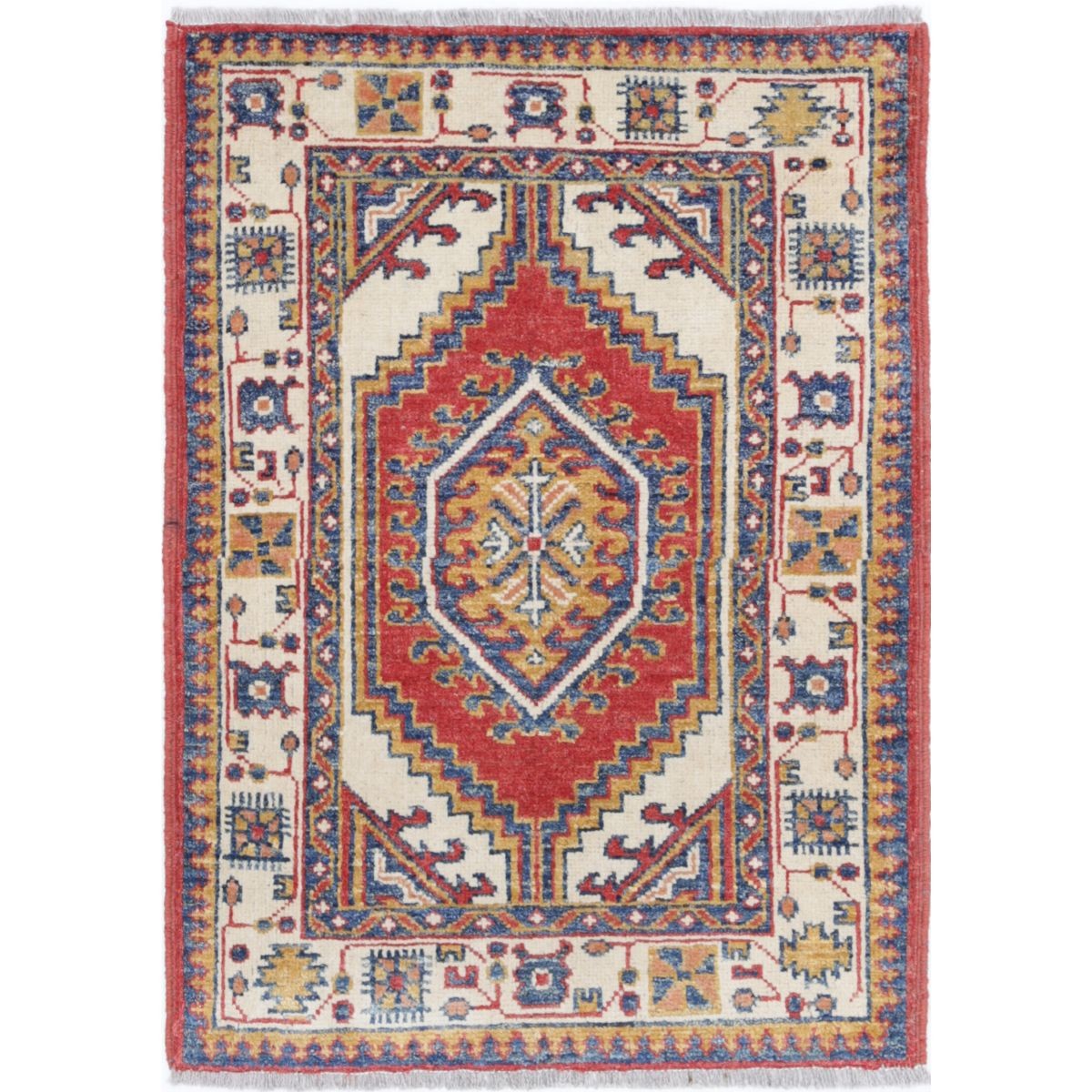 Revival 2x3 Handmade Double Knotted Washable Wool Rug - Colorful