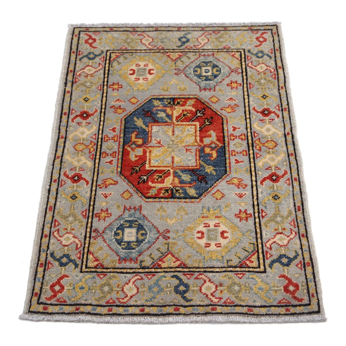 Revival 2x3 Handmade Double Knotted Washable Wool Rug - Colorful