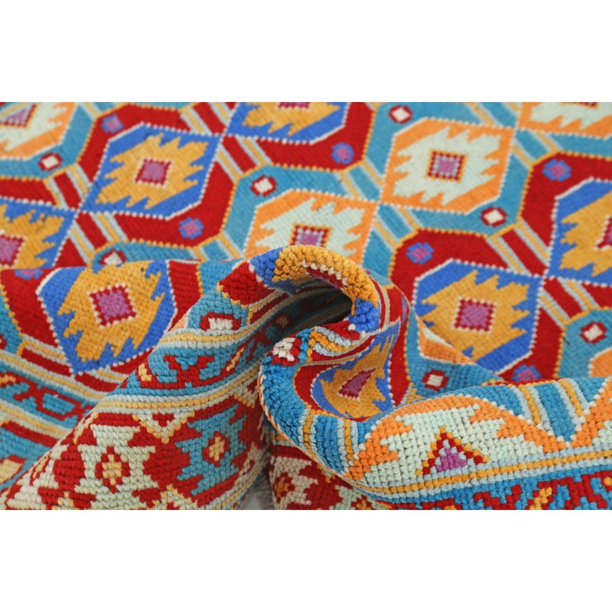 Revival 5x6 Handmade Double Knotted Washable Wool Rug - Colorful