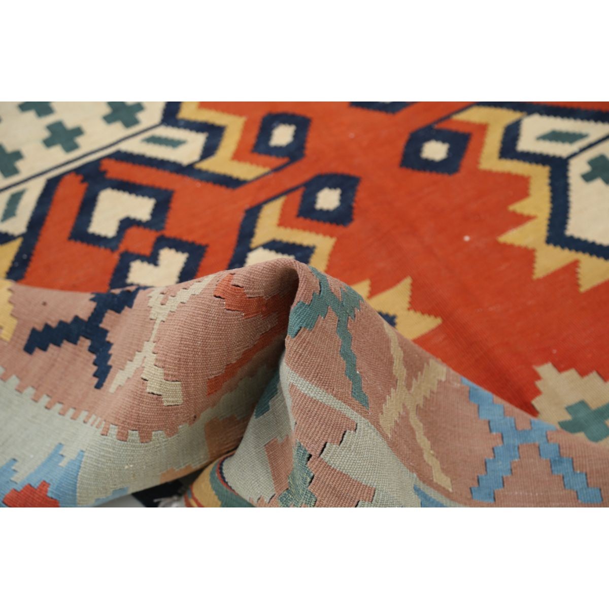 Kafkaas 7x10 Hand Woven Washable Wool Rug - Colorful