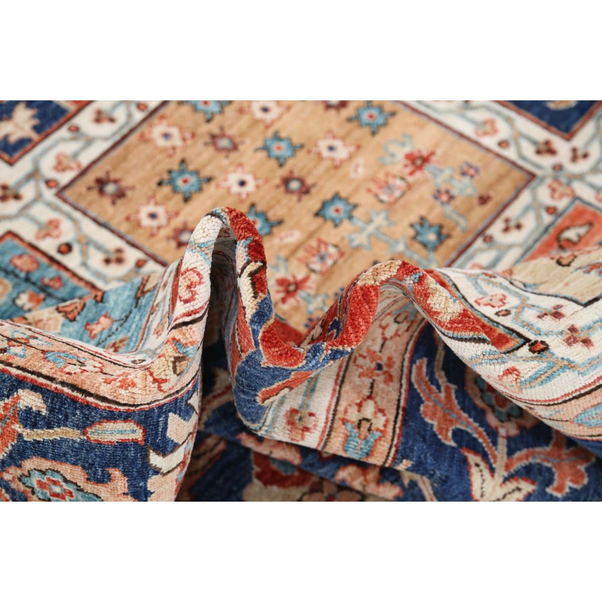 Bakhtiari 8x10 Hand-Knotted Washable Wool Rug - Colorful
