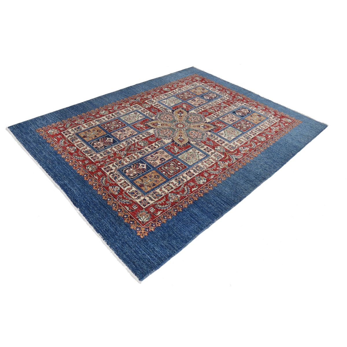 Bakhtiari 6x7 Handmade Double Knotted Washable Wool Rug - Colorful