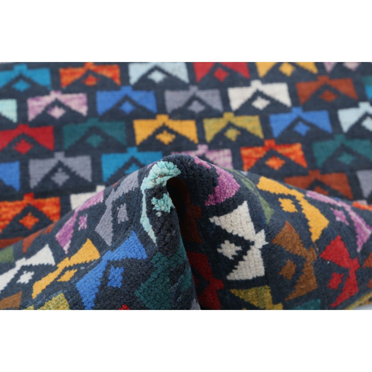 Revival 3x4 Handmade Double Knotted Washable Wool Rug - Colorful