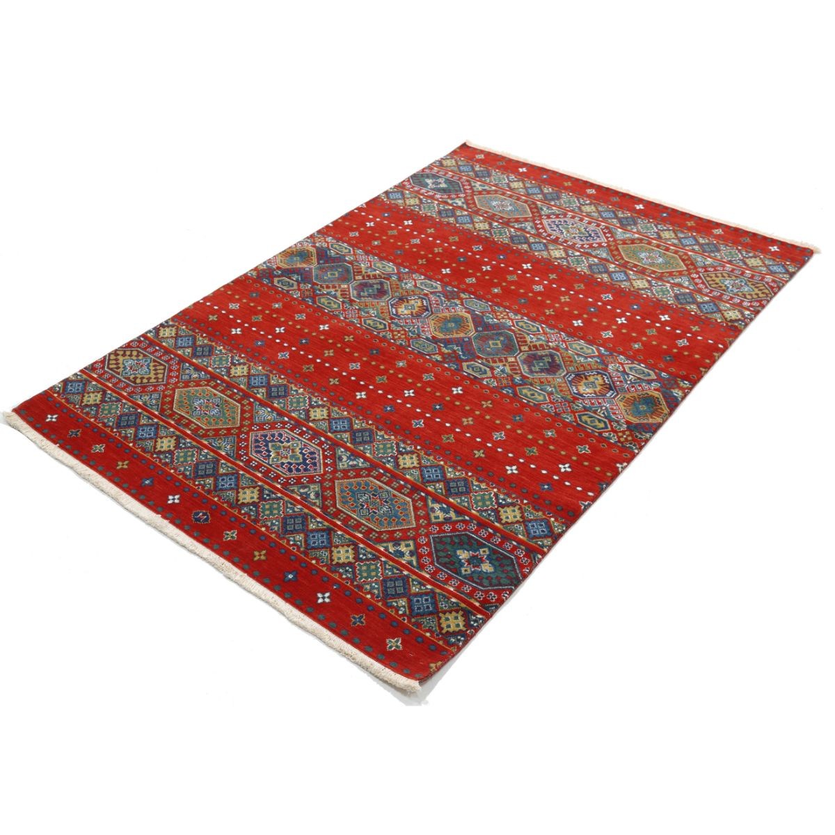 Gulshan-4'0" 4x6 Machine-Made Washable Wool Rug - Colorful
