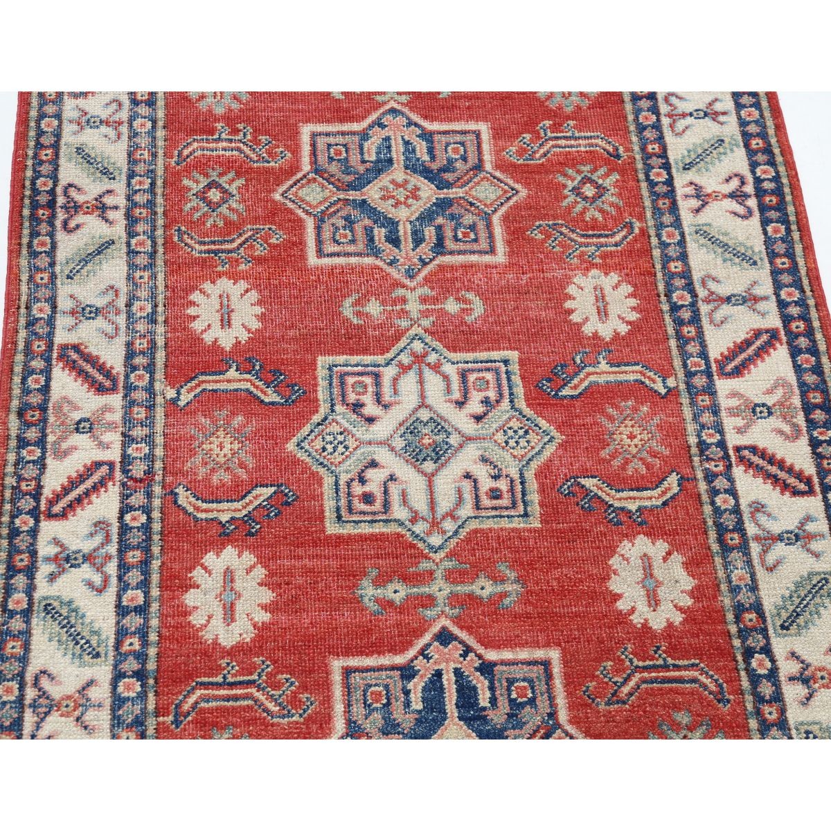 Kazak 3x5 Handmade Double Knotted Washable Wool Rug - Colorful
