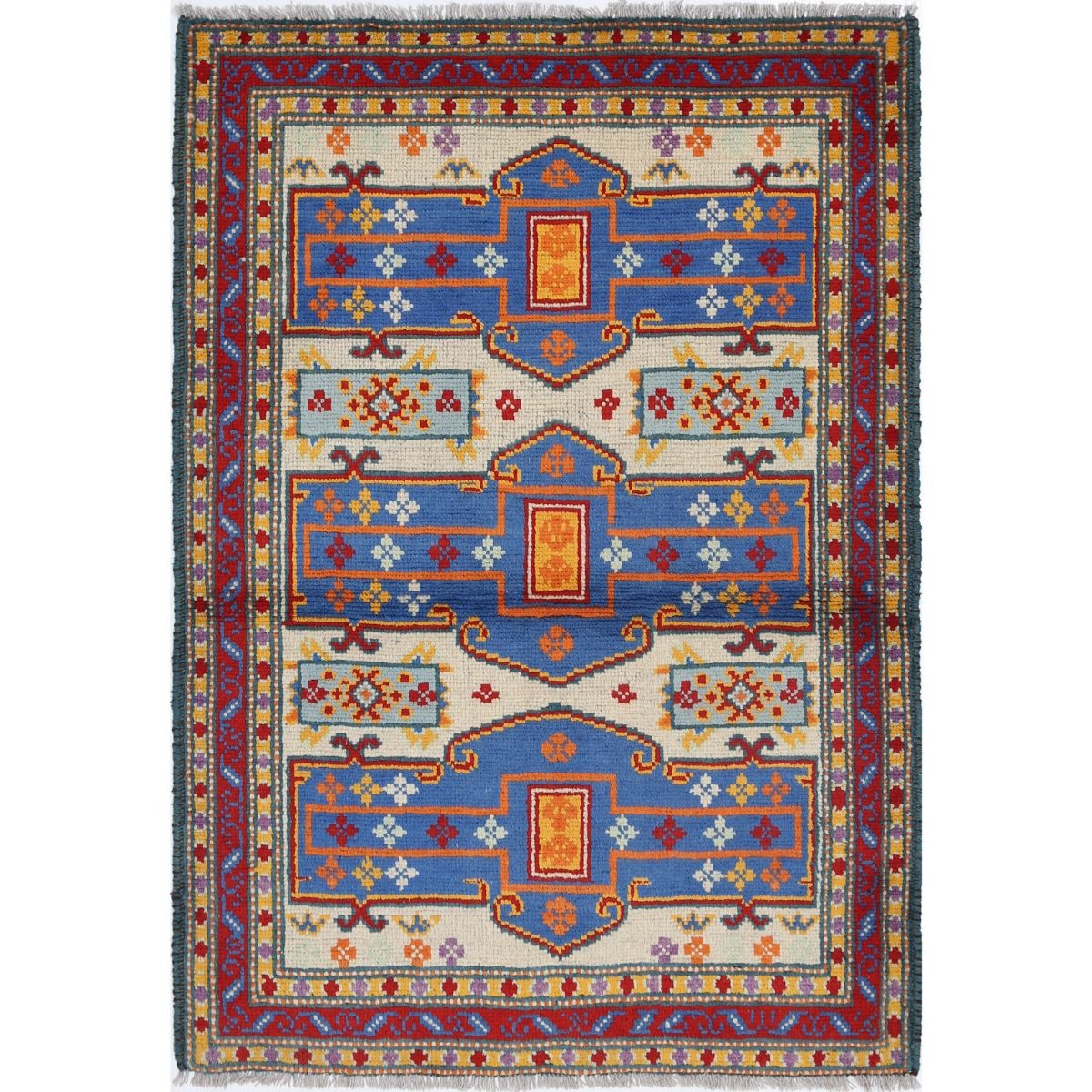 Revival 3x5 Handmade Double Knotted Washable Wool Rug - Colorful