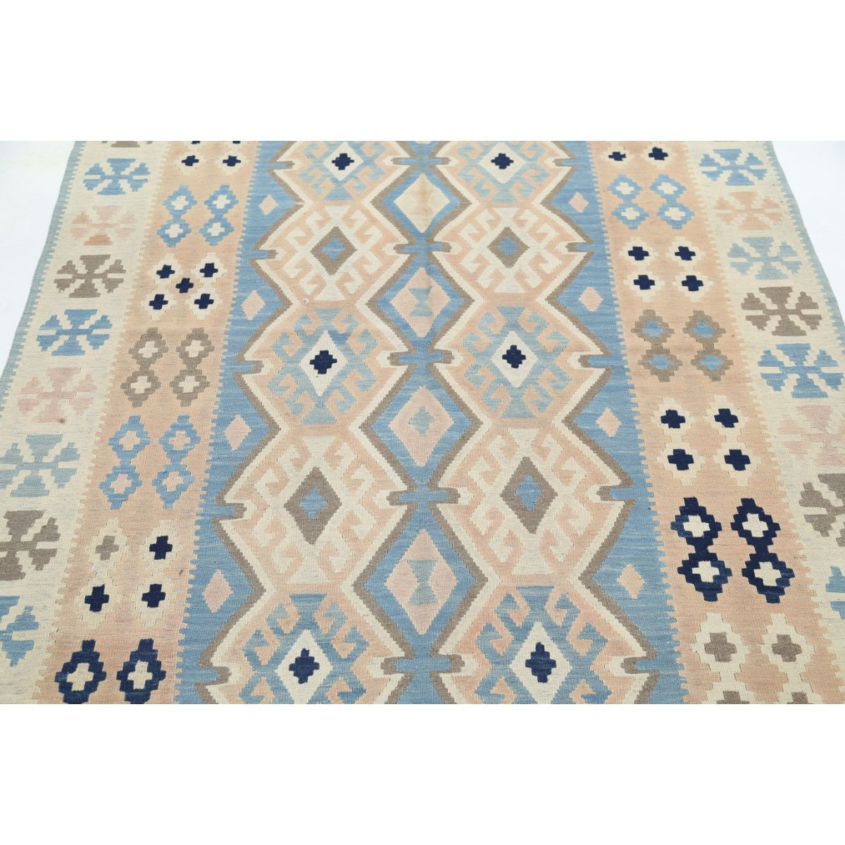 Kafkaas 5x7 Hand Woven Washable Wool Rug - Soft Hues