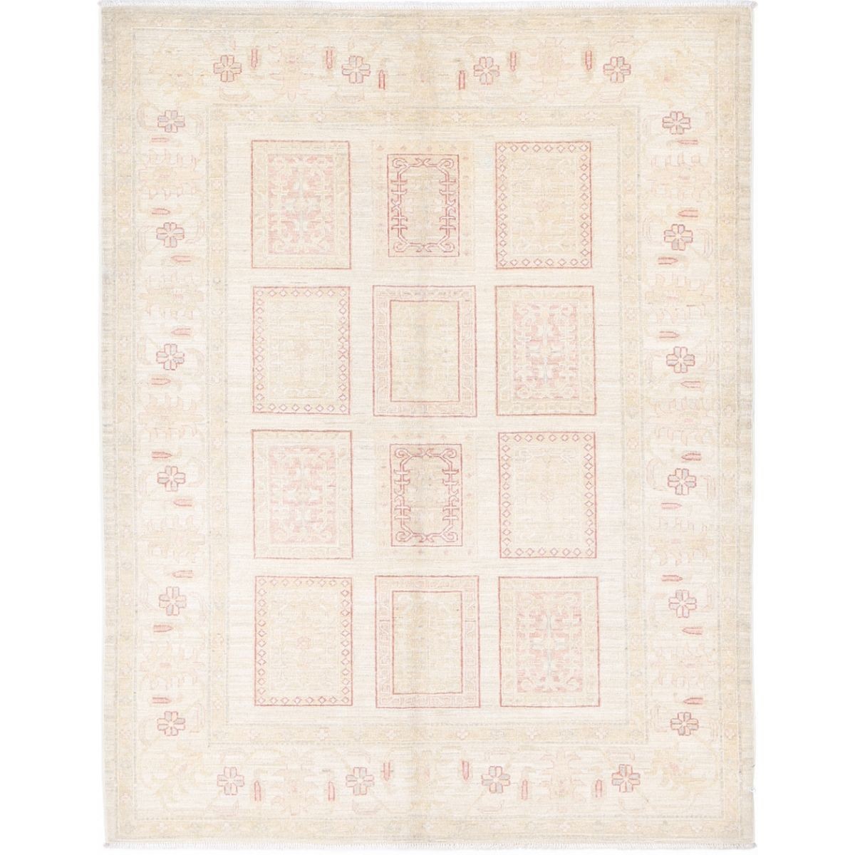 Bakhtiari 5x6 Handmade Double Knotted Washable Wool Rug - Soft Hues