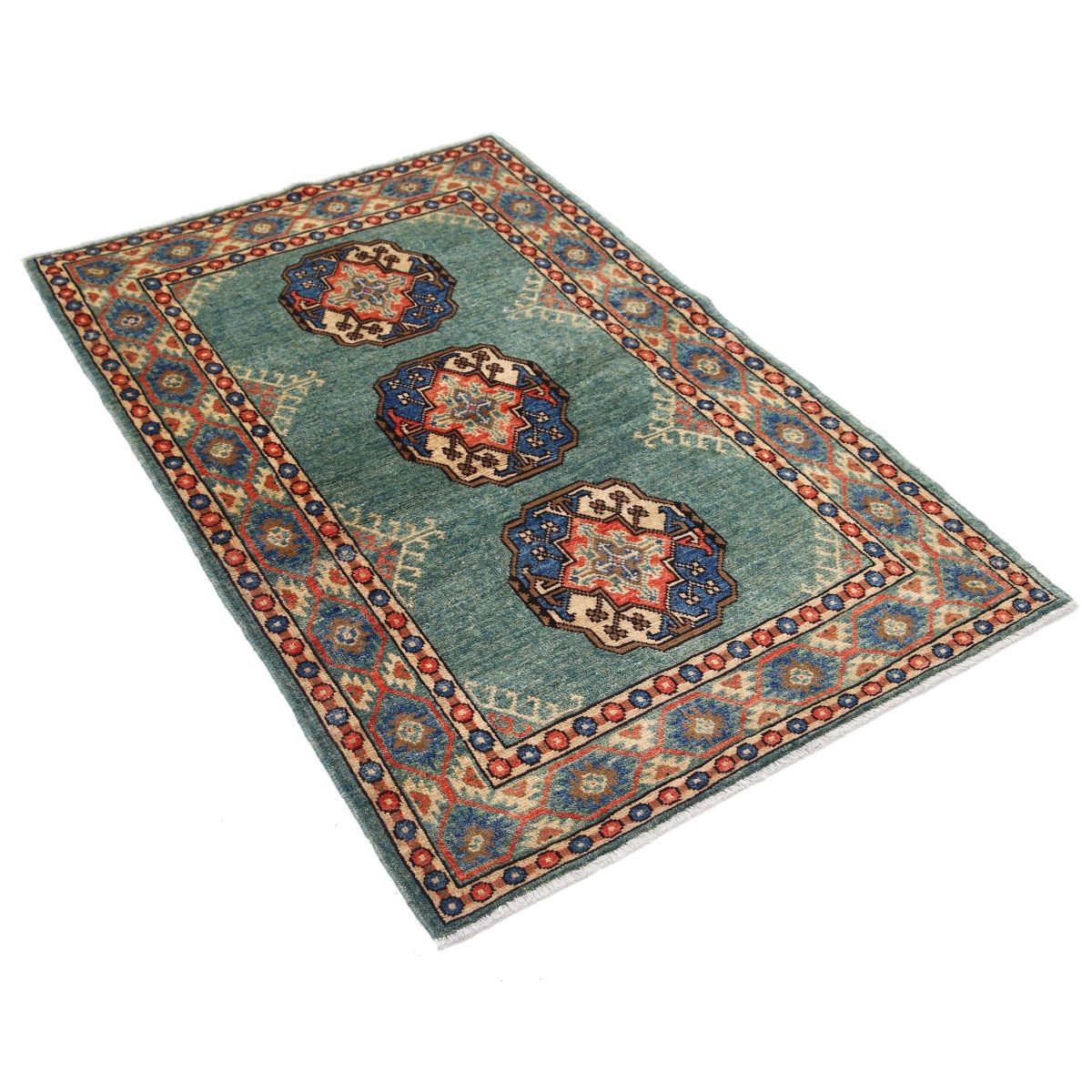 Revival 3x5 Handmade Double Knotted Washable Wool Rug - Colorful