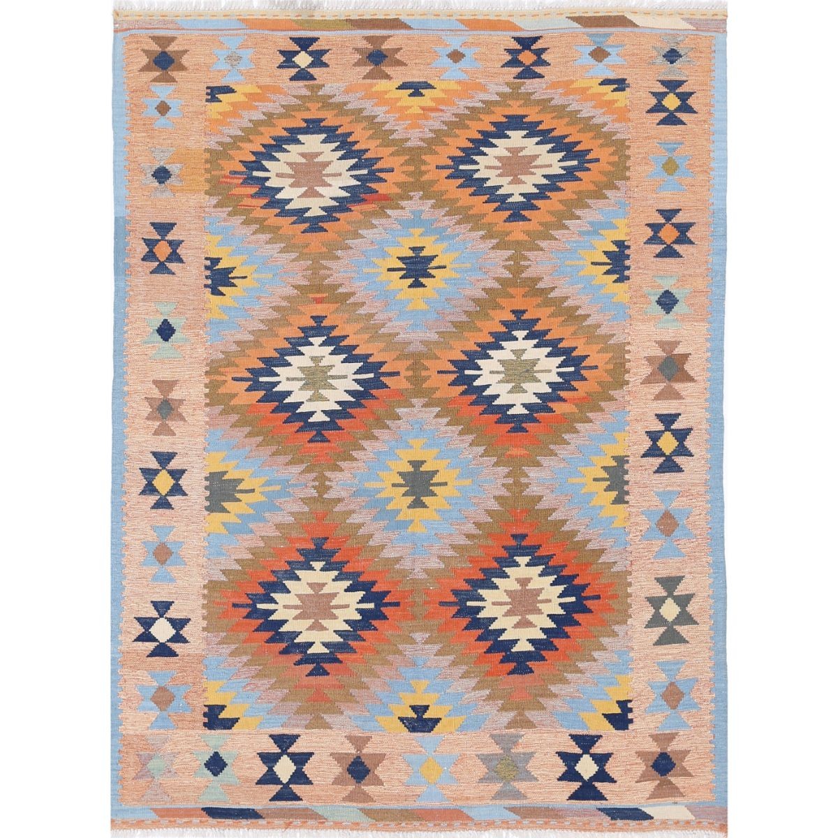 Kafkaas 5x7 Hand Woven Washable Wool Rug - Colorful