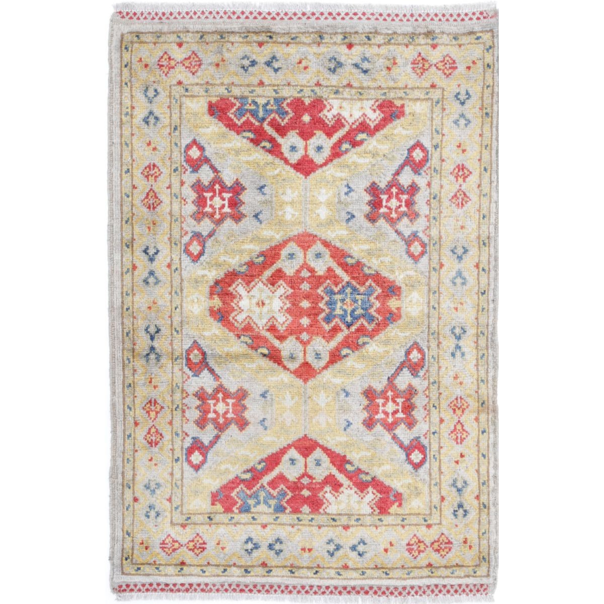 Revival 2x3 Handmade Double Knotted Washable Wool Rug - Colorful