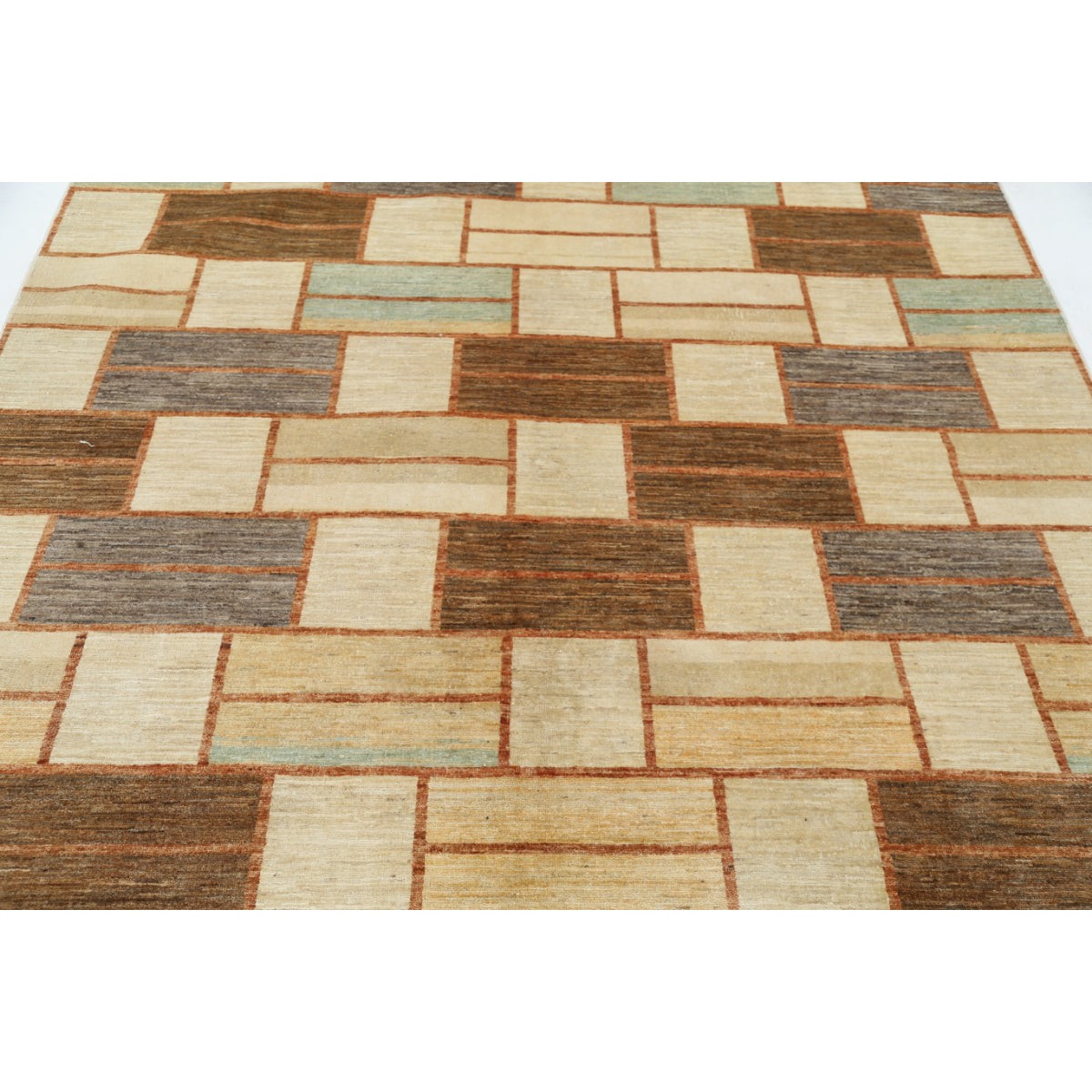 Modcar 7x9 Handmade Double Knotted Washable Wool Rug - Colorful