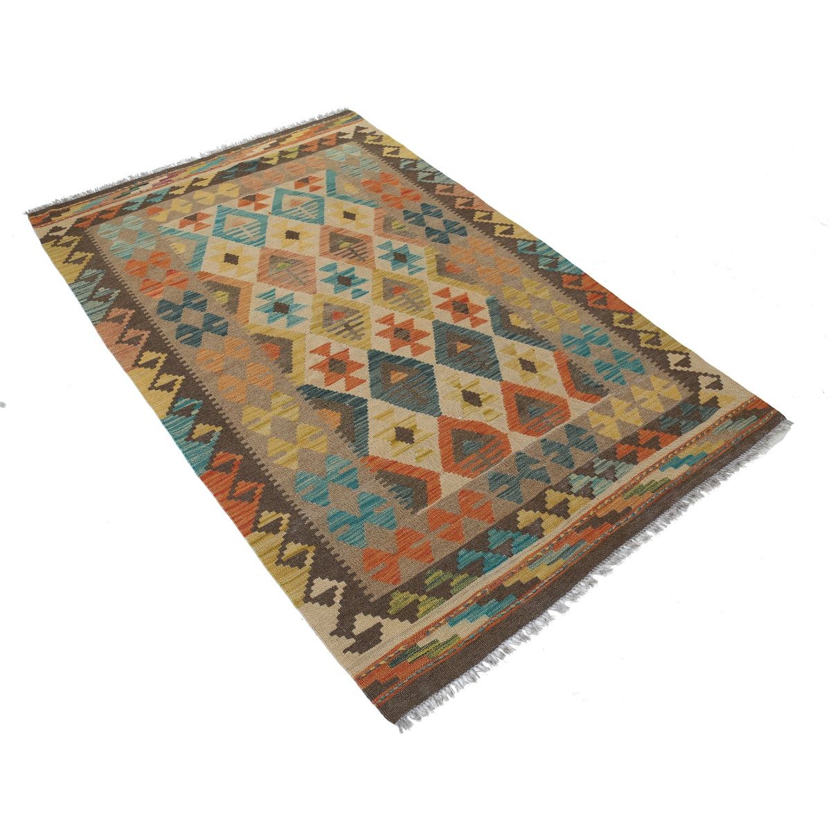 Maimana 4x6 Hand Woven Washable Wool Rug - Colorful