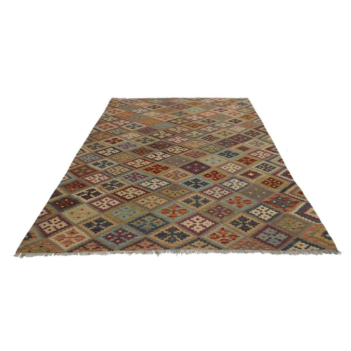 Maimana 7x9 Hand Woven Washable Wool Rug - Colorful
