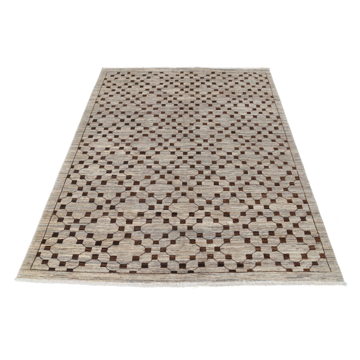 Modcar 5x6 Handmade Double Knotted Washable Wool Rug - Colorful