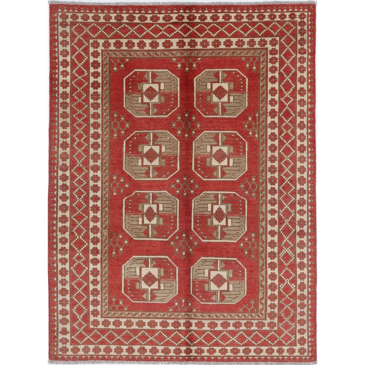 Revival 5x7 Handmade Double Knotted Washable Wool Rug - Colorful
