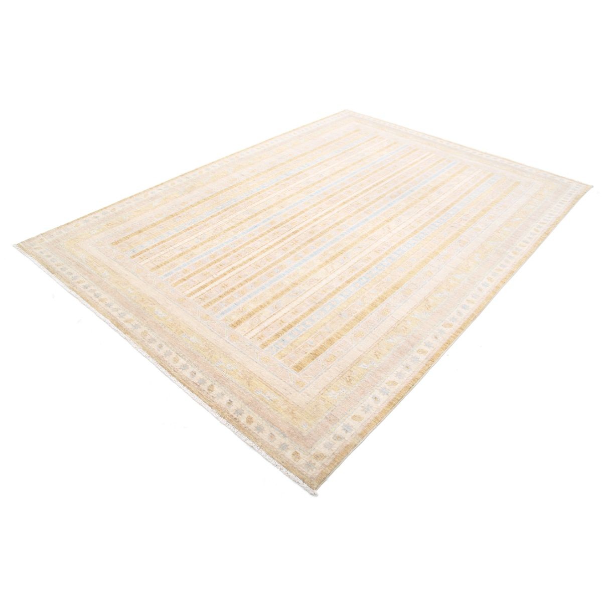 Shaal 7x9 Handmade Double Knotted Washable Wool Rug - Soft Hues