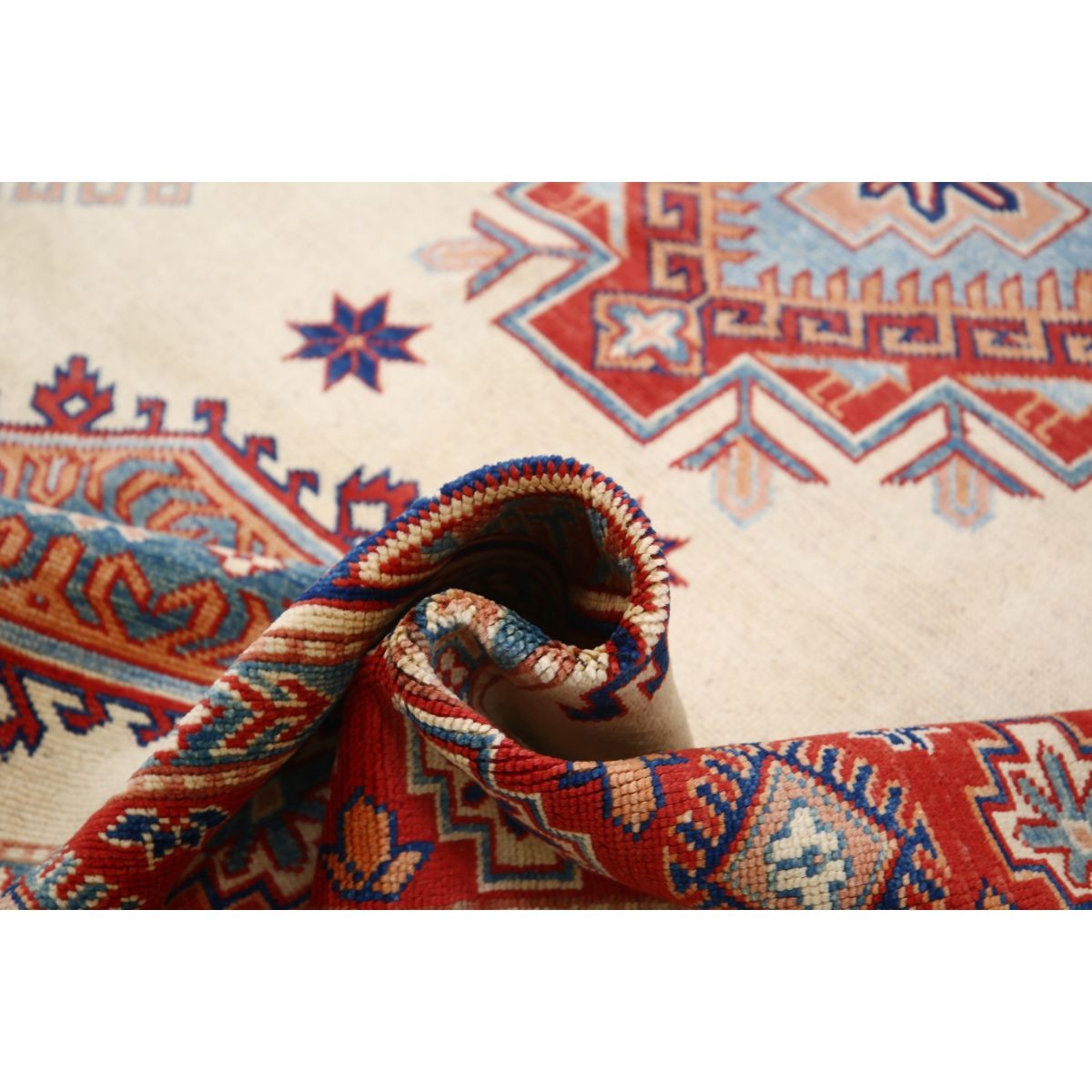Kazak 6x9 Handmade Double Knotted Washable Wool Rug - Colorful