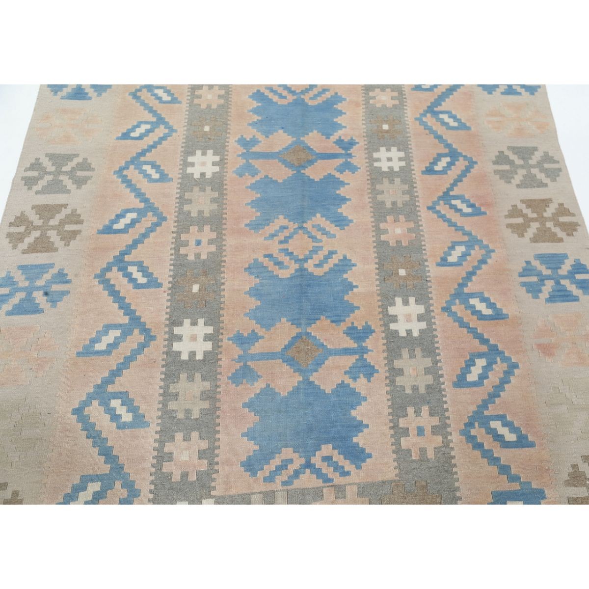 Kafkaas 5x7 Hand Woven Washable Wool Rug - Soft Hues