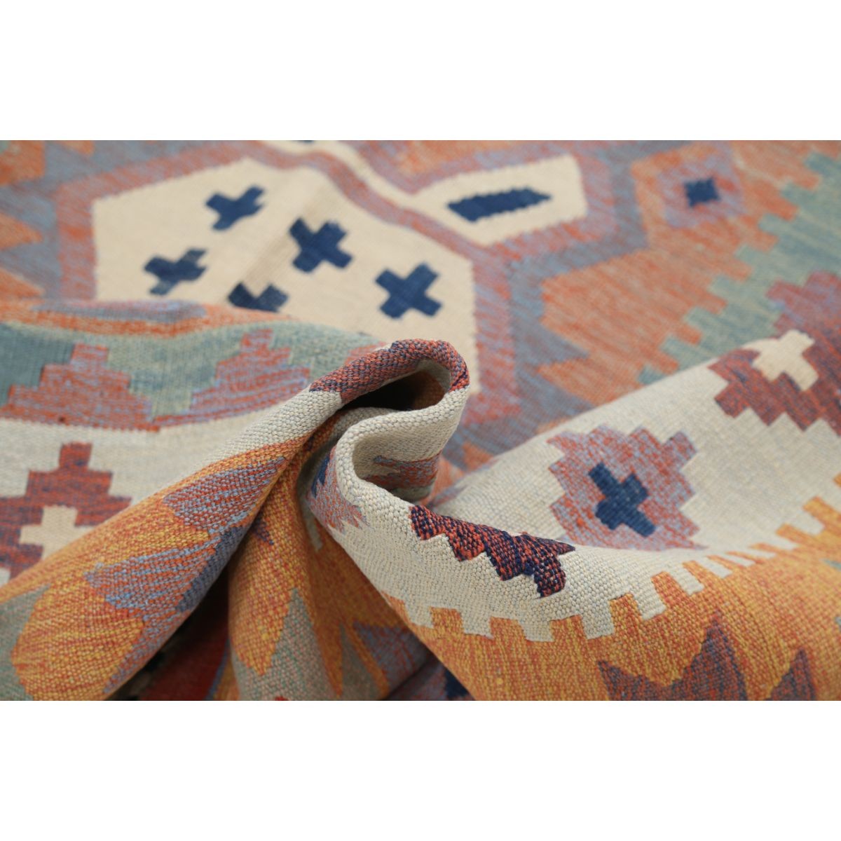 Kafkaas 5x7 Hand Woven Washable Wool Rug - Colorful