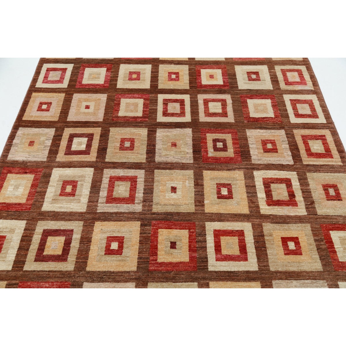 Modcar 5x7 Handmade Double Knotted Washable Wool Rug - Colorful