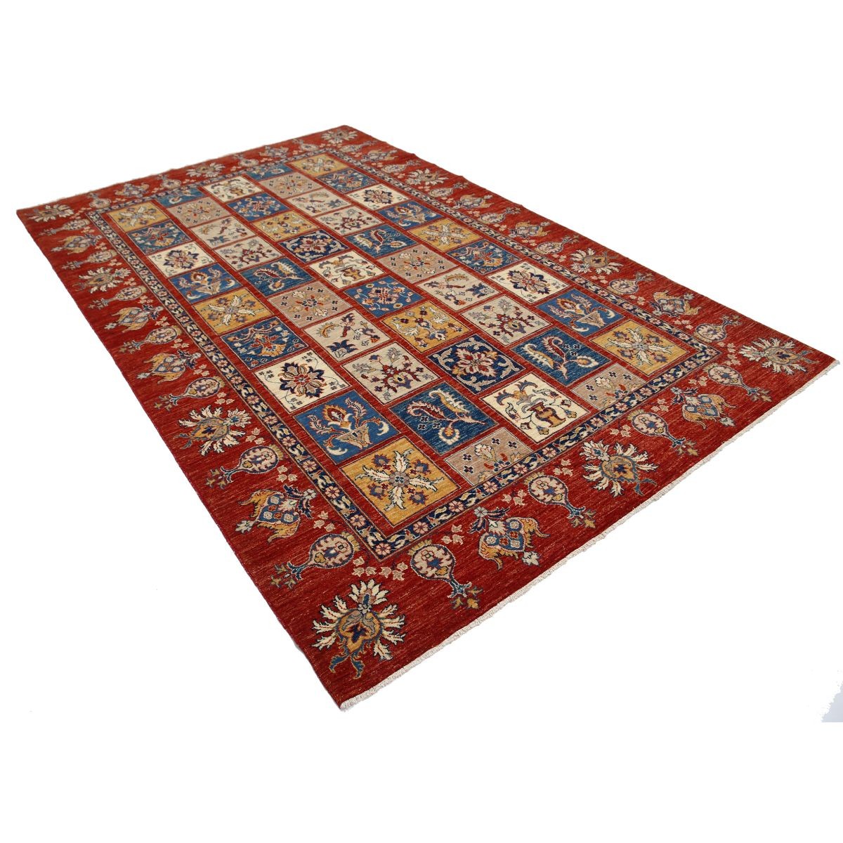 Bakhtiari 6x10 Handmade Double Knotted Washable Wool Rug - Colorful