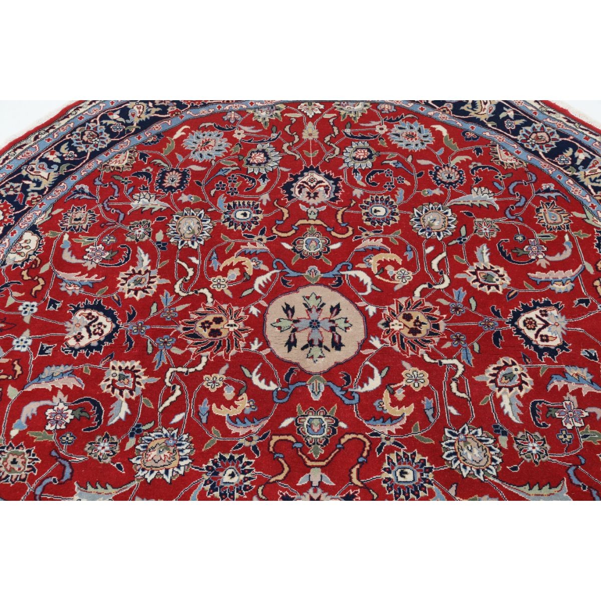 Heritage 6x7 Handmade Double Knotted Washable Wool Round Rug - Colorful