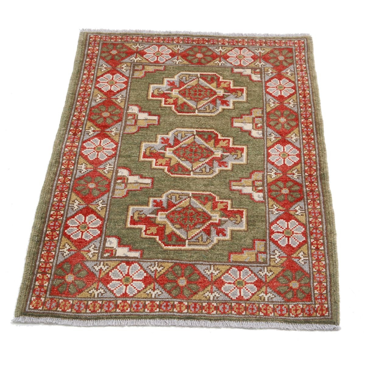 Revival 2x3 Handmade Double Knotted Washable Wool Rug - Colorful