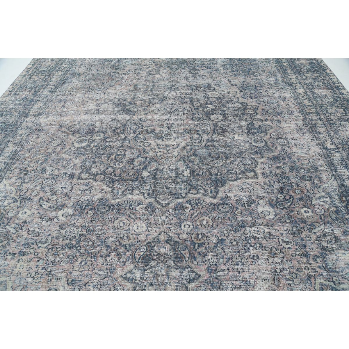 Vintage 11x15 Handmade Double Knotted Washable Wool Rug - Soft Hues