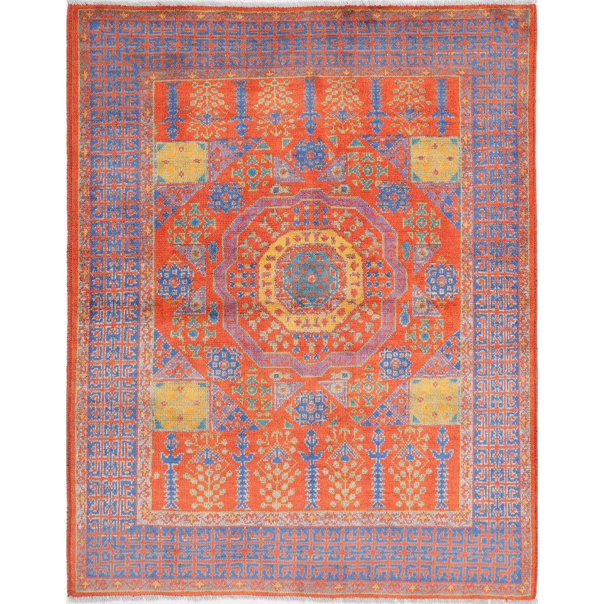 Revival 5x6 Handmade Double Knotted Washable Wool Rug - Colorful