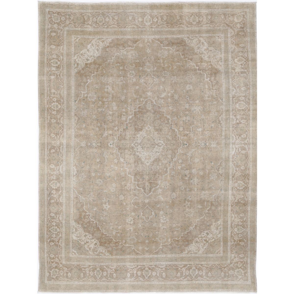 Vintage 9x13 Handmade Double Knotted Washable Wool Rug - Soft Hues