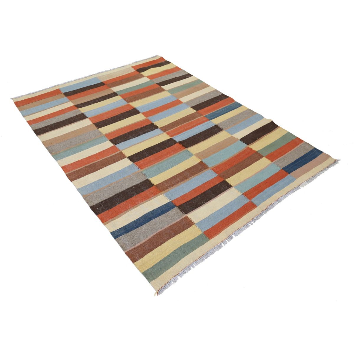 Kafkaas 5x7 Hand Woven Washable Wool Rug - Colorful