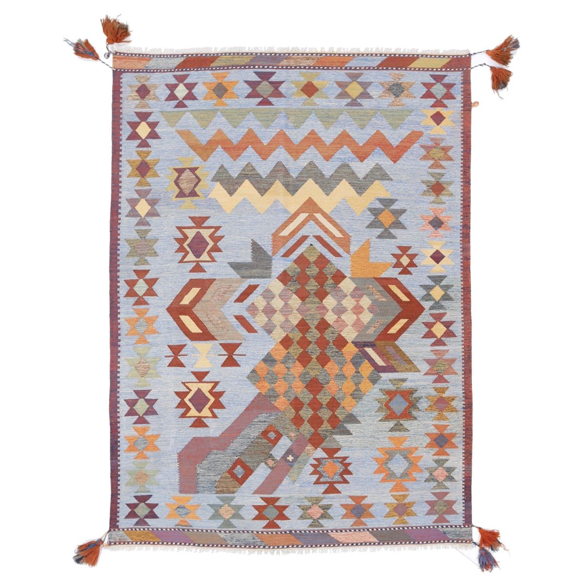 Kafkaas 5x7 Hand Woven Washable Wool Rug - Colorful