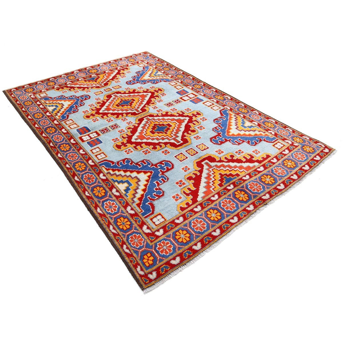 Revival 5x8 Handmade Double Knotted Washable Wool Rug - Colorful