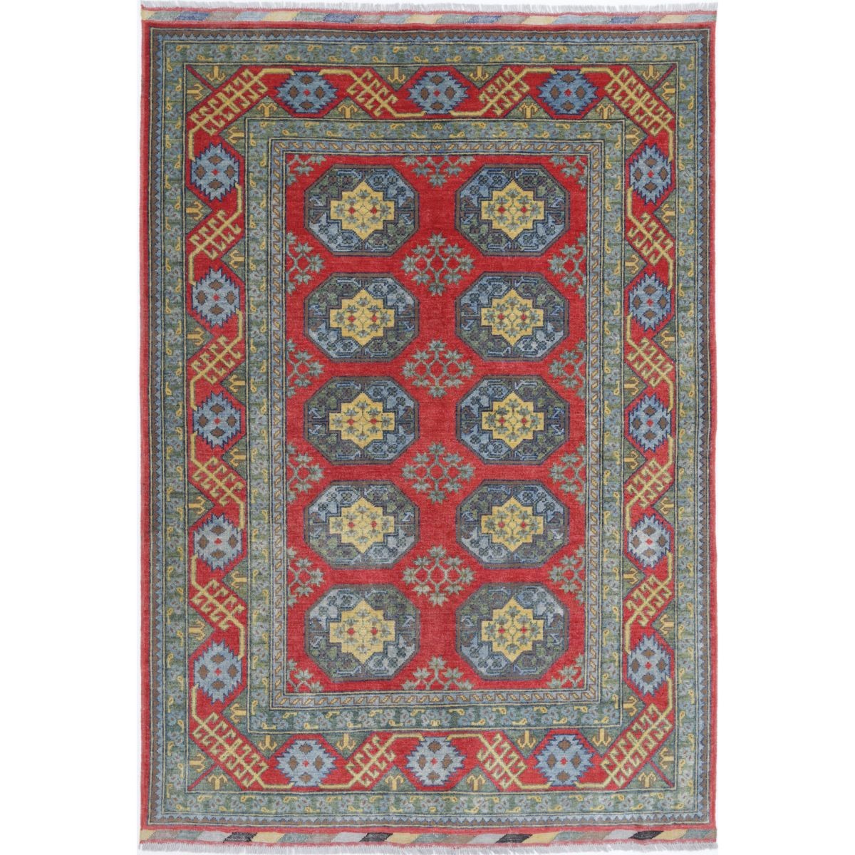 Revival 6x8 Handmade Double Knotted Washable Wool Rug - Colorful