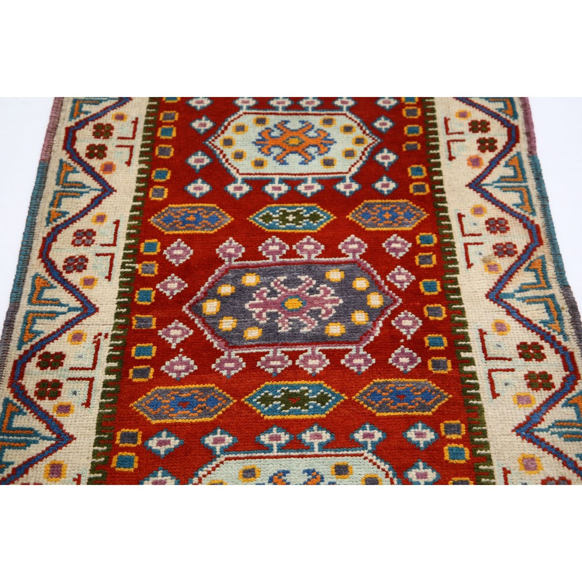 Revival 3x4 Handmade Double Knotted Washable Wool Rug - Colorful