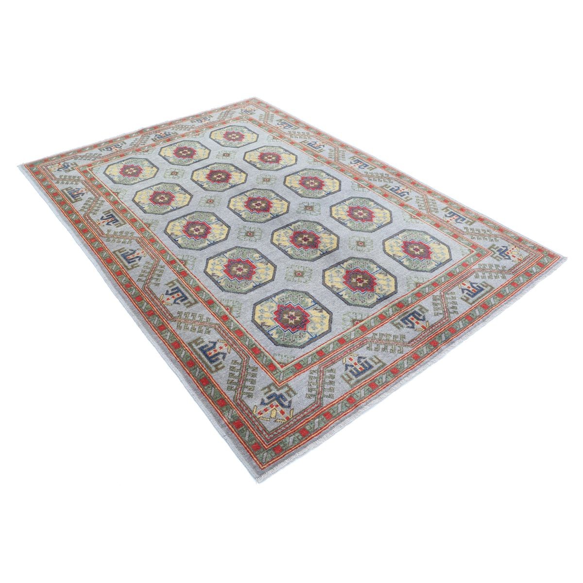 Revival 6x8 Handmade Double Knotted Washable Wool Rug - Colorful