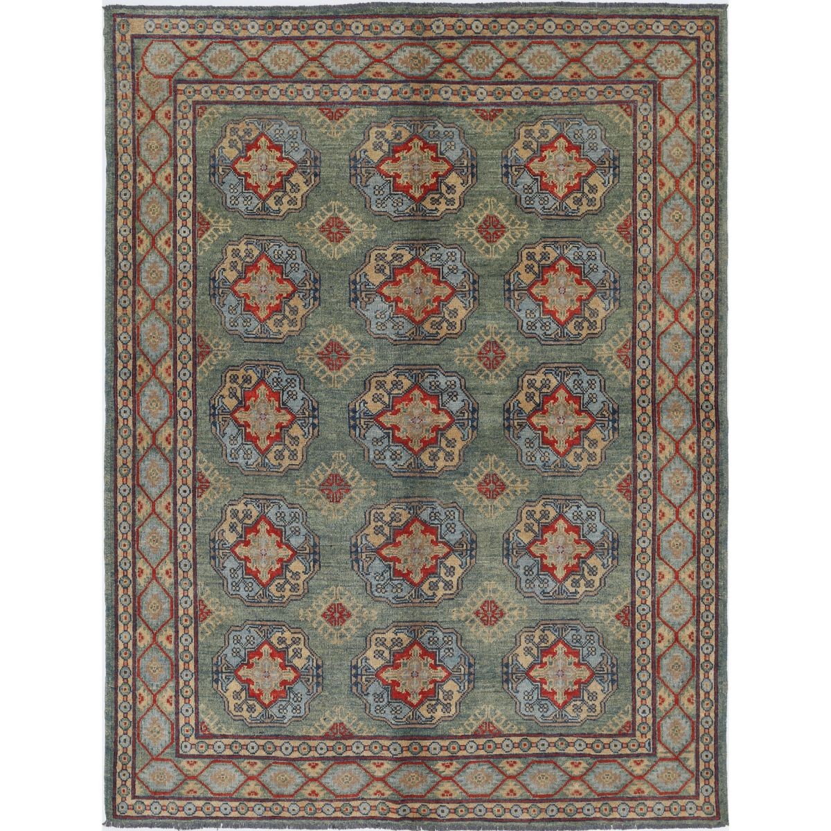 Revival 6x8 Handmade Double Knotted Washable Wool Rug - Colorful