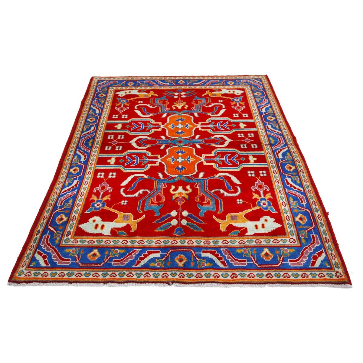 Revival 5x6 Handmade Double Knotted Washable Wool Rug - Colorful